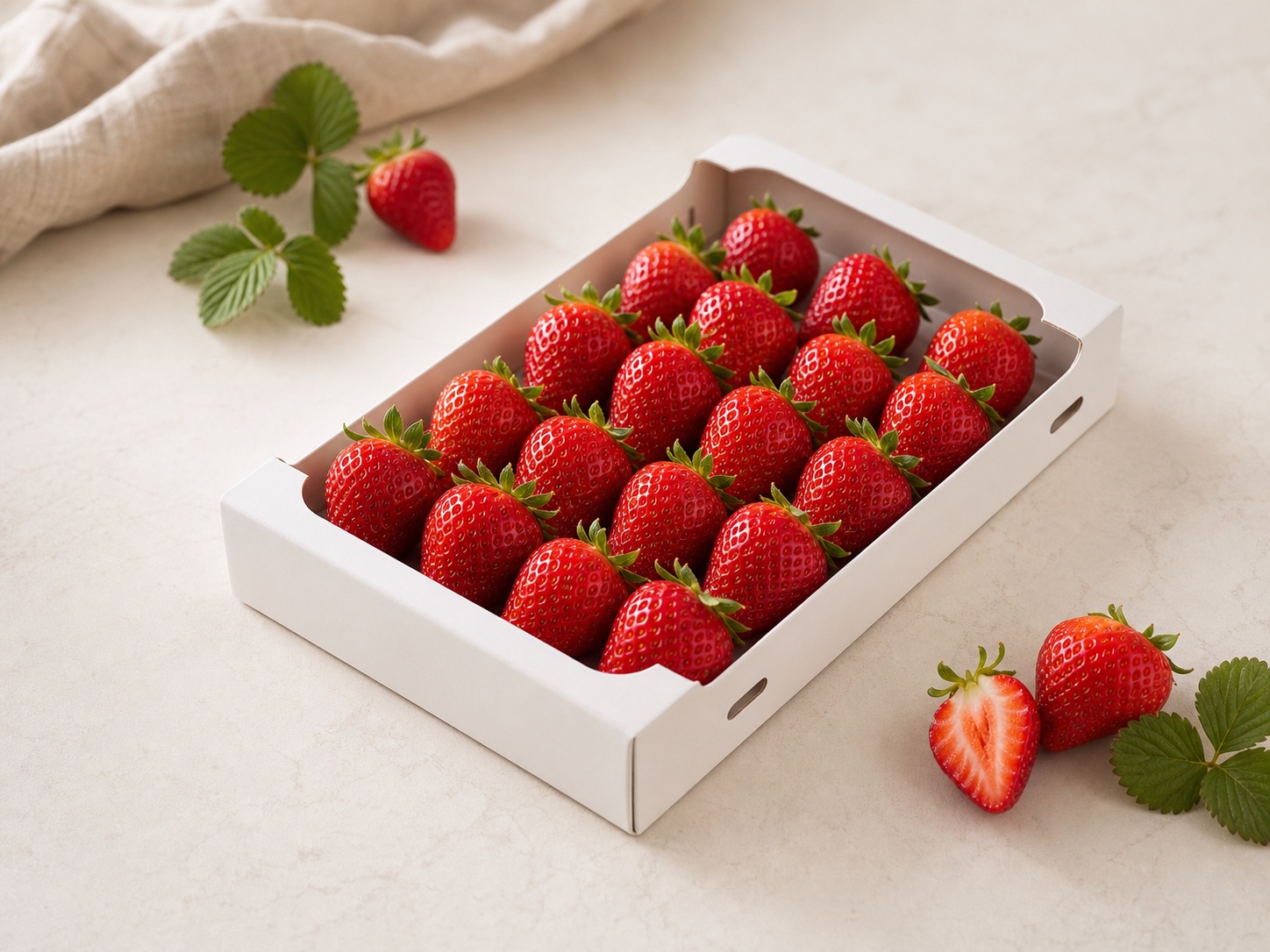 Packed premium strawberries