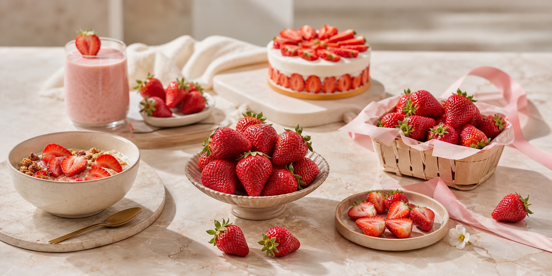 Premium strawberries served fresh, in desserts, drinks and breakfast dishes